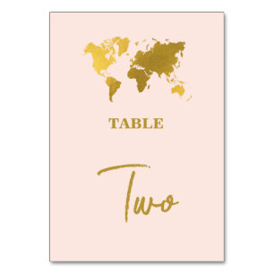 Reisepass Hochzeitswelt Blush Pink Gold Tischnummer