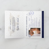 Reisepass Reiseziel Blue Wedding Einladung (Innenseite)