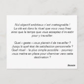 Reisepass: Rituale schaffen Postkarte (Rückseite)