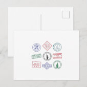 Reisepass-Stempel Postkarte (Vorne/Hinten)