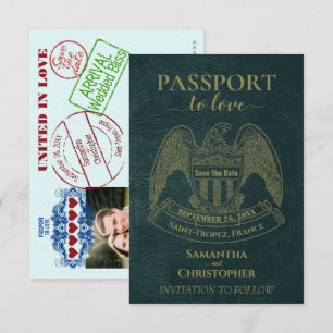 Reisepass zur Liebe Cute Fun Destination Hochzeit  Save The Date