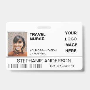 Reisepflege-Foto-ID-Name-Krankenhaus-Logo-Medizin Ausweis