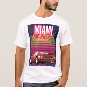Reiseplakat 80ers Miami Beach, Florida Vintages T-Shirt