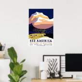 Reiseplakat - Amerika sehen Poster (Heimbüro)