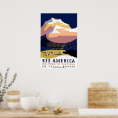 Reiseplakat - Amerika sehen Poster (Küche)