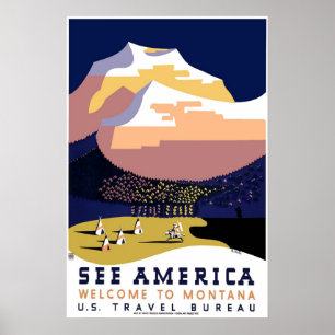 Reiseplakat - Amerika sehen Poster