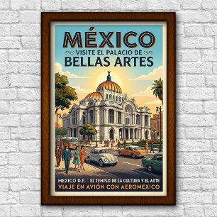 Reiseplakat aus dem Mexiko-Stadt der 1960er Jahre, Poster