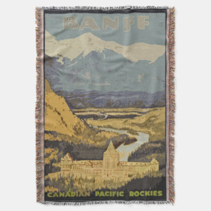Reiseplakat Banff Kanadische Rocky Mountains Vinta Decke