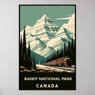 Reiseplakat Banff National Park Kanada im Vintage- Poster