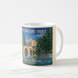 Reiseplakat Brantôme Dordogne Frankreich im Vintag Kaffeetasse