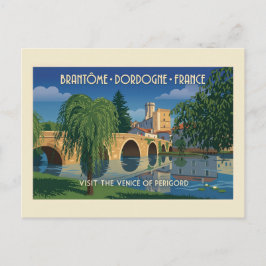 Reiseplakat Brantôme Dordogne Frankreich im Vintag Postkarte