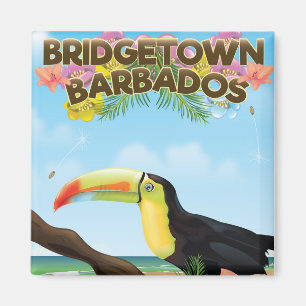 Reiseplakat Bridgetowns Barbados Toucan Magnet