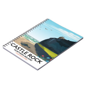 Reiseplakat Castle Rock Nordirland. Notizblock