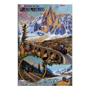 Reiseplakat Chamonix im Vintage-Stil Poster