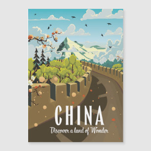 Reiseplakat Chinesische Mauer Magnetkarte