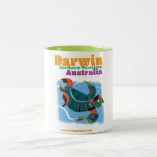 Reiseplakat Darwin, Nordterritorium-Australien Zweifarbige Tasse