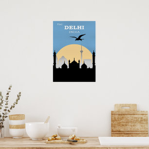 Reiseplakat Delhi, Indien Poster