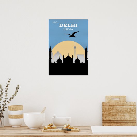Reiseplakat Delhi, Indien Poster (Küche)