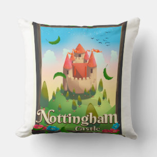 Reiseplakat der Burg Nottingham Kissen