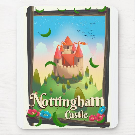 Reiseplakat der Burg Nottingham Mousepad (Vorne)