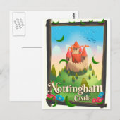 Reiseplakat der Burg Nottingham Postkarte (Vorne/Hinten)