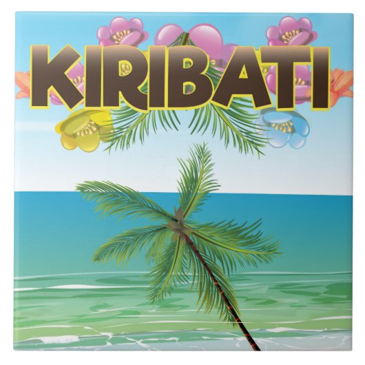 Reiseplakat der Insel Kiribati Fliese (Vorderseite)