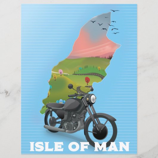 Reiseplakat der Insel Man Motorrad (Vorderseite)