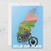 Reiseplakat der Insel Man Motorrad (Rückseite)