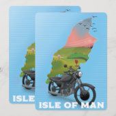 Reiseplakat der Insel Man Motorrad (Vorne/Hinten)