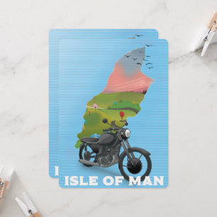 Reiseplakat der Insel Man Motorrad