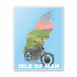 Reiseplakat der Insel Man Motorrad Aufkleber