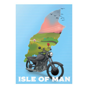 Reiseplakat der Insel Man Motorrad Fotodruck