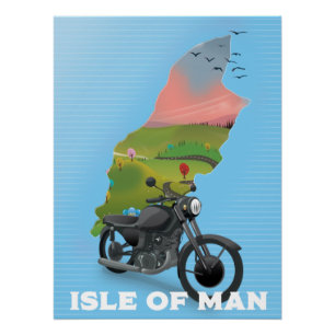 Reiseplakat der Insel Man Motorrad Poster