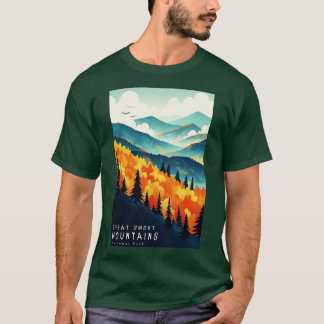 Reiseplakat des Great Smoky Mountains Nationalpark T-Shirt