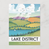 Reiseplakat des Lake District. Postkarte (Vorderseite)