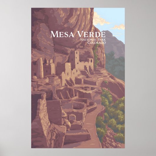 Reiseplakat des Mesa-Verde-Nationalparks Poster (Vorne)