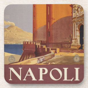 Reiseplakat des Vesuvs und der Bucht von Neapel Getränkeuntersetzer