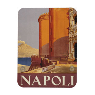 Reiseplakat des Vesuvs und der Bucht von Neapel Magnet