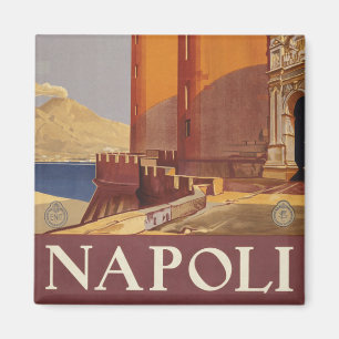 Reiseplakat des Vesuvs und der Bucht von Neapel Magnet