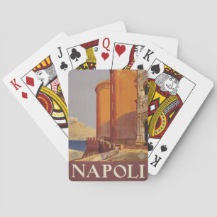 Reiseplakat des Vesuvs und der Bucht von Neapel Spielkarten