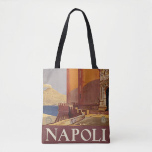 Reiseplakat des Vesuvs und der Bucht von Neapel Tasche