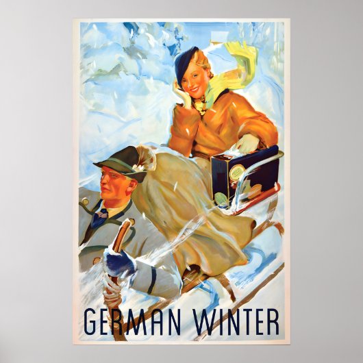 Reiseplakat Deutsche Winter Ski springen 1930er Ja Poster (Vorne)
