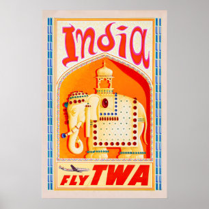Reiseplakat-Druck Indien Delhi Vintage Travel Poster