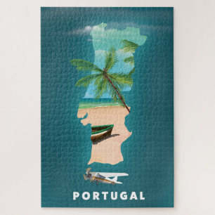 Reiseplakat-Druck Portugal Karte. Puzzle