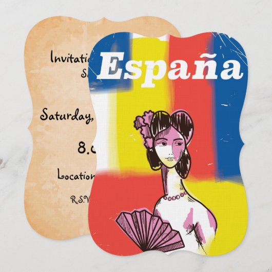 Reiseplakat España Einladung (Vorne/Hinten)