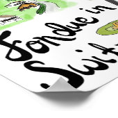 Reiseplakat: Fondue in der Schweiz Poster (Ecke)