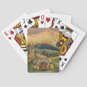 Reiseplakat für Abruzzo, Italien im Vintage-Stil. Spielkarten