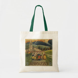 Reiseplakat für Abruzzo, Italien im Vintage-Stil. Tragetasche