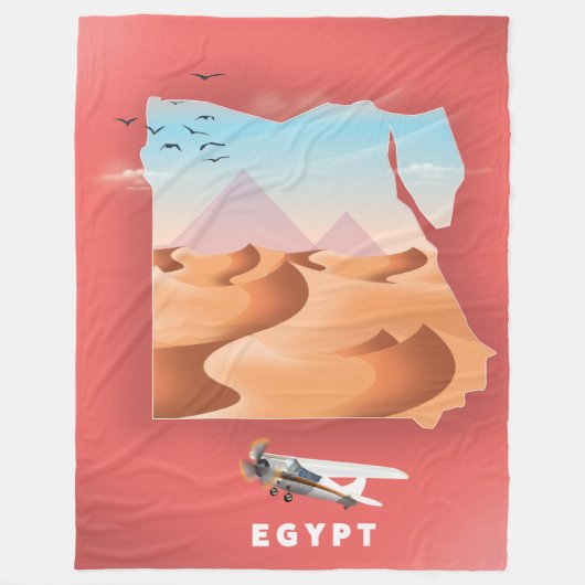 Reiseplakat für Ägypten Fleecedecke (Vorderseite)