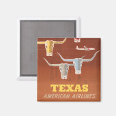Reiseplakat für American Airlines nach Texas Magnet (Vorderseite/Rückseite)